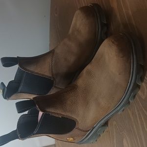 Men's wolverine brown suede leather slip-on ankle boots size 40 Euro USA size 7